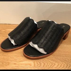 Frye Black Leather Mules